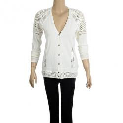 Pre Owned Marc by Marc Jacobs White Button Down Cardigan S