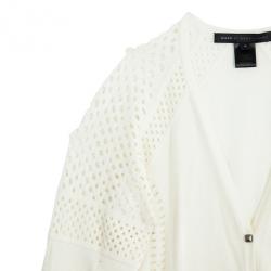 Pre Owned Marc by Marc Jacobs White Button Down Cardigan S