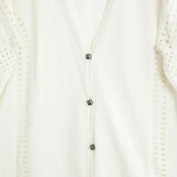 Pre Owned Marc by Marc Jacobs White Button Down Cardigan S
