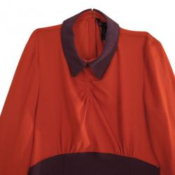Pre Owned Marc by Marc Jacobs Color Block Anya Crepe Dress S