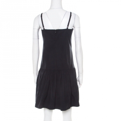 Marc by Marc Jacobs Shadow Black Cotton Drop Waist Strappy Dress M