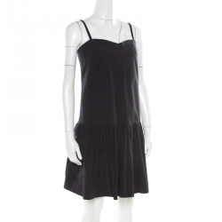 Marc by Marc Jacobs Shadow Black Cotton Drop Waist Strappy Dress M