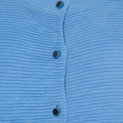 مملوكة مسبقًا Marc by Marc Jacobs Bright Periwinkle Blue Jacquard Ribbed Knit Cardigan M