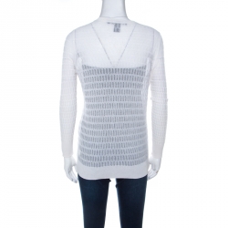 مملوكة مسبقًا كارديغان مارك باي مارك جاكوبس كروشيه أبيض بأزرار أمامية S