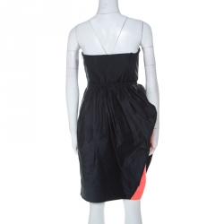 Pre Owned Marc by Marc Jacobs Black Corset Bodice Asymmetric Peg Ellsworth Strapless Dress M