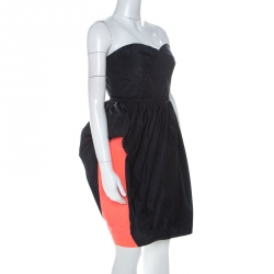 Pre Owned Marc by Marc Jacobs Black Corset Bodice Asymmetric Peg Ellsworth Strapless Dress M