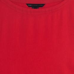 Pre Owned Marc by Marc Jacobs Red "Clark" Long Sleeve Zipper Trim Dress L