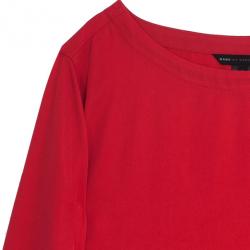 Pre Owned Marc by Marc Jacobs Red "Clark" Long Sleeve Zipper Trim Dress L