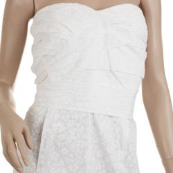 مملوكة مسبقًا Marc by Marc Jacobs White Amelie Strapless Floral Print Dress