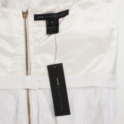 مملوكة مسبقًا Marc by Marc Jacobs White Amelie Strapless Floral Print Dress