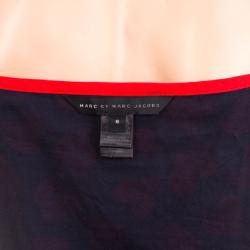 Pre Owned Marc by Marc Jacobs Navy/Red 'Wild at Heart' Printed Dress M