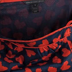 Pre Owned Marc by Marc Jacobs Navy/Red 'Wild at Heart' Printed Dress M