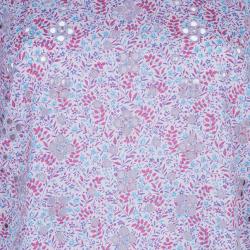 Pre Owned Marc by Marc Jacobs Purple Printed Eyelet Detail Top M