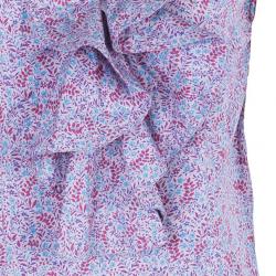 Pre Owned Marc by Marc Jacobs Floral Printed Ruffle Cotton Top M