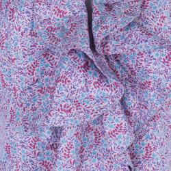 Pre Owned Marc by Marc Jacobs Floral Printed Ruffle Cotton Top M