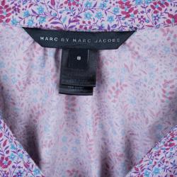 Pre Owned Marc by Marc Jacobs Floral Printed Ruffle Cotton Top M