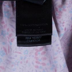 Pre Owned Marc by Marc Jacobs Floral Printed Ruffle Cotton Top M