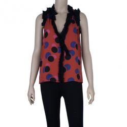 Pre Owned Marc by Marc Jacobs Red Polka Dot Top XS