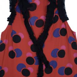 Pre Owned Marc by Marc Jacobs Red Polka Dot Top XS