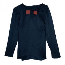 Pre Owned Marc by Marc Jacobs Black Silk Bow Top S