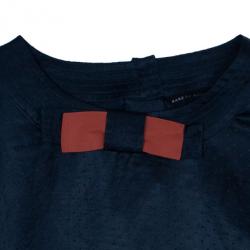 Pre Owned Marc by Marc Jacobs Black Silk Bow Top S