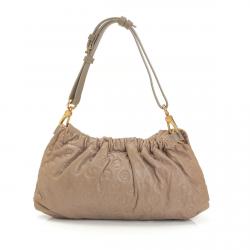 Pre Owned Marc by Marc Jacobs Beige Embossed Leather Shoulder Bag