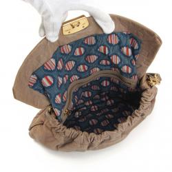 Pre Owned Marc by Marc Jacobs Beige Embossed Leather Shoulder Bag