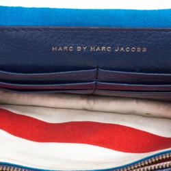 Pre Owned Marc by Marc Jacobs Navy Blue Raffia Bianca Jane Crossbody Bag 