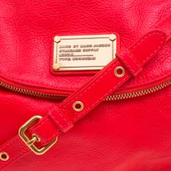 Pre Owned Marc by Marc Jacobs Neon Red Leather Classic Q Natasha Crossbody Bag