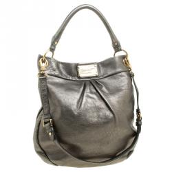 Pre Owned Marc by Marc Jacobs Metallic Grey Leather Classic Q Hillier Hobo