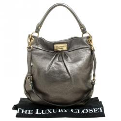 Pre Owned Marc by Marc Jacobs Metallic Grey Leather Classic Q Hillier Hobo