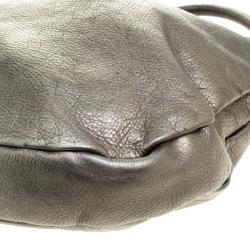 Pre Owned Marc by Marc Jacobs Metallic Grey Leather Classic Q Hillier Hobo