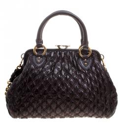 Pre Owned حقيبة كتف مارك جاكوبس ستام جلد عنابي داكن