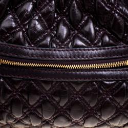 Pre Owned حقيبة كتف مارك جاكوبس ستام جلد عنابي داكن