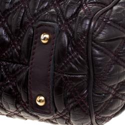 Pre Owned حقيبة كتف مارك جاكوبس ستام جلد عنابي داكن