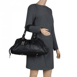 Pre Owned Marc by Marc Jacobs Black Leather Classic Q Groovee Satchel