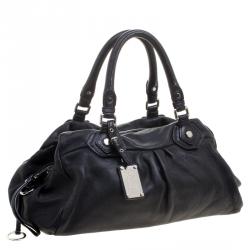 Pre Owned Marc by Marc Jacobs Black Leather Classic Q Groovee Satchel
