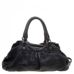Pre Owned Marc by Marc Jacobs Black Leather Classic Q Groovee Satchel