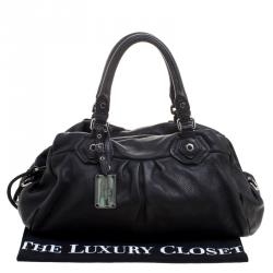 Pre Owned Marc by Marc Jacobs Black Leather Classic Q Groovee Satchel