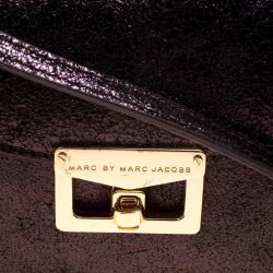 Pre Owned حقيبة كروس مارك باي مارك جاكوبس بيانكا جين أون ايه ليش جلد شيمرينغ ميتالك