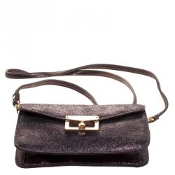 Pre Owned حقيبة كروس مارك باي مارك جاكوبس بيانكا جين أون ايه ليش جلد شيمرينغ ميتالك