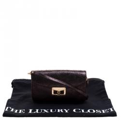 Pre Owned حقيبة كروس مارك باي مارك جاكوبس بيانكا جين أون ايه ليش جلد شيمرينغ ميتالك