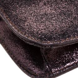 Pre Owned حقيبة كروس مارك باي مارك جاكوبس بيانكا جين أون ايه ليش جلد شيمرينغ ميتالك