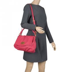 Pre Owned Marc by Marc Jacobs Pink Leather Classic Q Lil Ukita Satchel