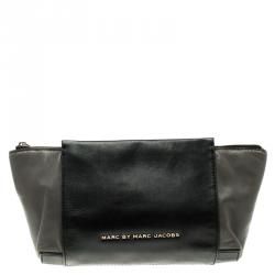 Pre Owned حقيبة كلتش مارك باي مارك جاكوبس بورغ بوكسر جلد رمادية/ سوداء