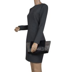 Pre Owned حقيبة كلتش مارك باي مارك جاكوبس بورغ بوكسر جلد رمادية/ سوداء