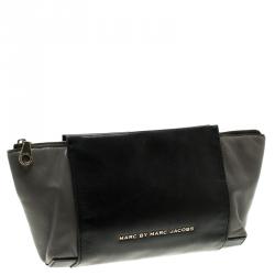 Pre Owned حقيبة كلتش مارك باي مارك جاكوبس بورغ بوكسر جلد رمادية/ سوداء