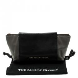 Pre Owned حقيبة كلتش مارك باي مارك جاكوبس بورغ بوكسر جلد رمادية/ سوداء