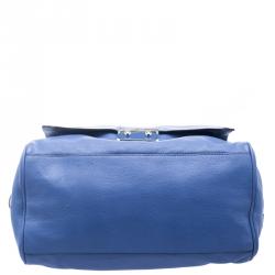 Marc by Marc Jacobs Blue Python Embossed Leather Detail Top Handle Bag