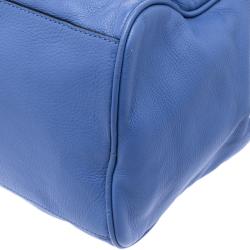 Marc by Marc Jacobs Blue Python Embossed Leather Detail Top Handle Bag